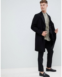 French Connection Premium Wool Blend Overcoat With Velvet Collar