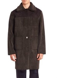 Opening Ceremony Reversible Solid Faux Suede Overcoat