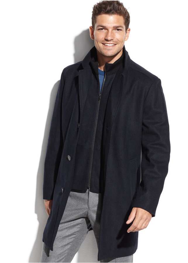 Tommy Hilfiger Single Breasted Overcoat, $350 | Macy's | Lookastic