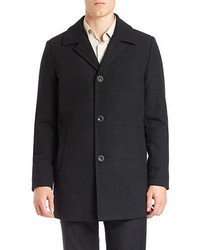 Kenneth Cole New York Single Breasted Wool Blend Coat