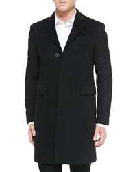 Burberry Single Breasted Woolcashmere Coat Black