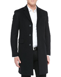 Burberry Single Breasted Woolcashmere Coat Black