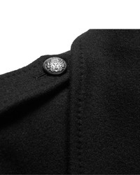 Dolce & Gabbana Slim Fit Double Breasted Wool Blend Coat