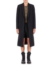 Balenciaga Twill Layered Overcoat Black Size L