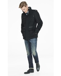Express Wool Blend Four Pocket Military Coat