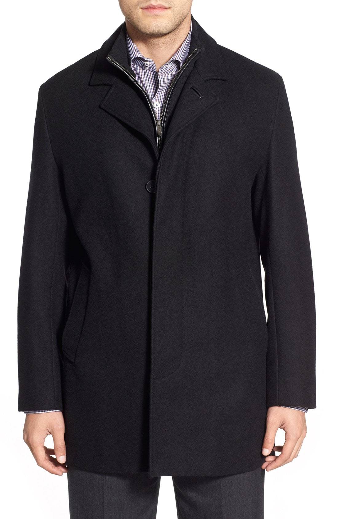 Cole Haan Wool Blend Topcoat With Inset Knit Bib, $219 | Nordstrom ...