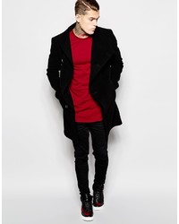Religion Wool Overcoat With Asymmetric Buttons