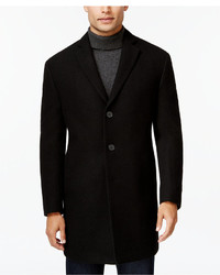 Calvin Klein X Fit Black Melange Extra Slim Fit Overcoat