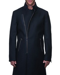 Maceoo Zipfur Asymmetrical Zip Up Overcoat
