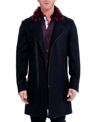 Maceoo Zipfurred Wool Cashmere Overcoat With Genuine