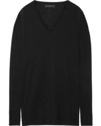 The Row Amherst Oversized Cashmere And Silk Blend Sweater Black