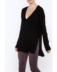 Lush Black Oversized Sweater