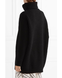 Acne Studios Disa Oversized Ribbed Wool Turtleneck Sweater Black