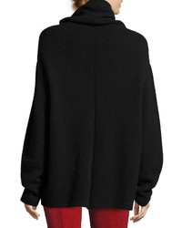The Row Lexer Oversized Cashmere Cowl Neck Sweater Black