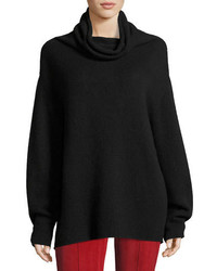 The Row Lexer Oversized Cashmere Cowl Neck Sweater Black