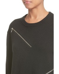 Michael Kors Michl Kors Zip Detail Cashmere Cotton Sweater