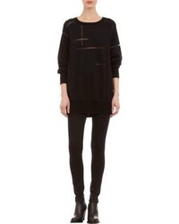 Tess Giberson Abstract Plaid Sweater Black