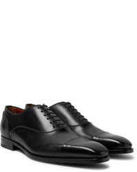 Ermenegildo Zegna Cap Toe Polished Leather Oxford Shoes