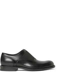 Jil Sander Elastic Trimmed Polished Leather Oxford Shoes