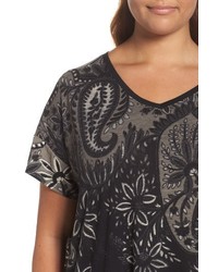 Lucky Brand Plus Size Big Paisley Top