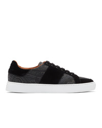 Black Paisley Canvas Low Top Sneakers