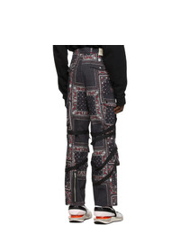 ROGIC Black And Red Paisley Cargo Pants