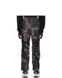 ROGIC Black And Red Paisley Cargo Pants