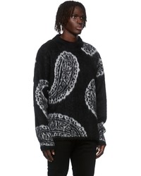 424 Black Paisley Knit Sweater