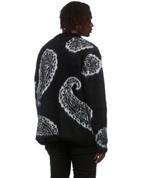 424 Black Paisley Knit Sweater