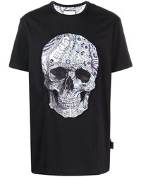 Philipp Plein Ss Paisley Skull T Shirt