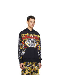 VERSACE JEANS COUTURE Black Paisley Fantasy Logo Hoodie