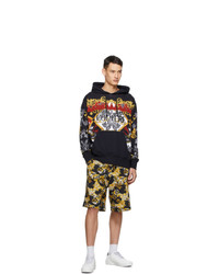 VERSACE JEANS COUTURE Black Paisley Fantasy Logo Hoodie