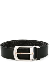 Black Paisley Leather Belt