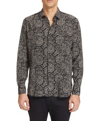Saint Laurent Couer Pattern Silk Shirt