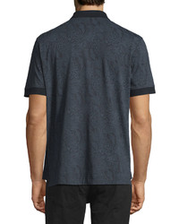 Robert Graham Paisley Print Short Sleeve Polo Shirt Black