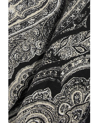 Alexander McQueen Paisley Print Silk Crepe De Chine Blouse Black