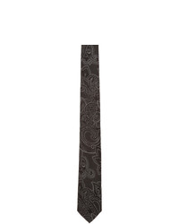 Etro Black Jacquard Paisley Tie