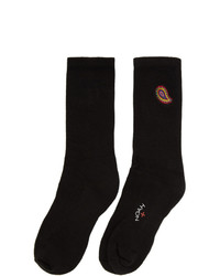Noah NYC Black Paisley Logo Socks