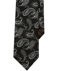 Black Brown 1826 Paisley Silk Tie