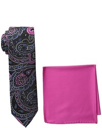 Steve Harvey Paisley Woven Necktie And Solid Pocket Square