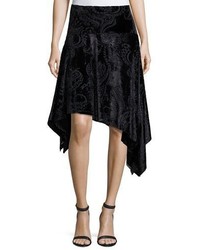 Black Paisley Velvet Skirt