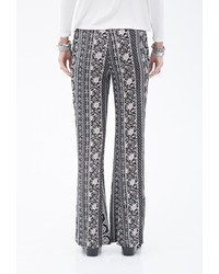 Forever 21 Mixed Print Flared Pants