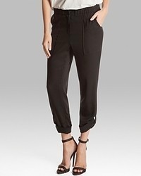Halston Heritage Pants Slouched And Tapered Silk Twill