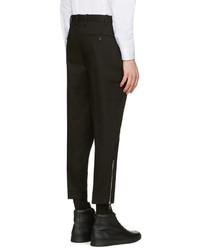 Neil Barrett Black Cropped Zip Trousers