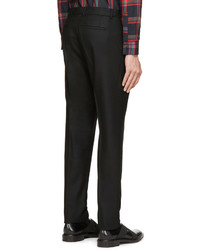 Givenchy Black Flannel Pleated Trousers