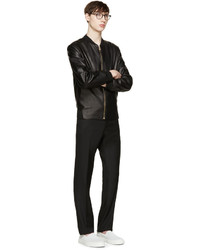 Versace Black Gabardine Trousers