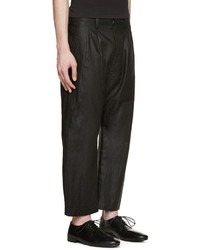 Nude:mm Black Pleated Linen Trousers