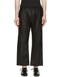 Nude:mm Black Pleated Linen Trousers