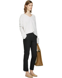 Helmut Lang Black Polished Ankle Trousers