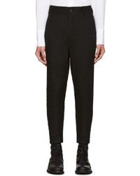 Ann Demeulemeester Black Ribbed Cuff Trousers